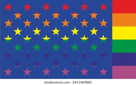 Vector rainbow flag of usa lgbt community. Lgbt symbol in rainbow colors. Fashion pattern for fabric.