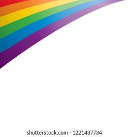 Vector a rainbow flag waving on white background