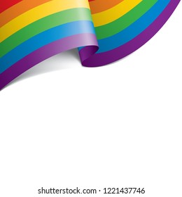 Vector a rainbow flag waving on white background