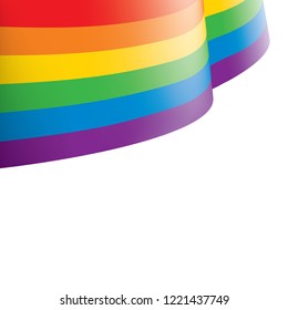 Vector a rainbow flag waving on white background