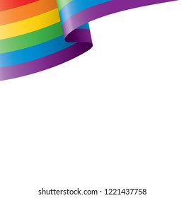 Vector a rainbow flag waving on white background