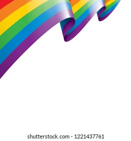 Vector a rainbow flag waving on white background