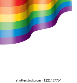 Vector a rainbow flag waving on white background