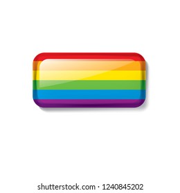 Vector a rainbow flag waving on white background