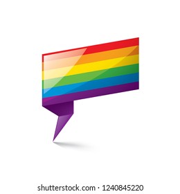 Vector a rainbow flag waving on white background
