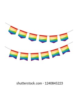 Vector a rainbow flag waving on white background
