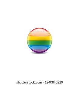 Vector a rainbow flag waving on white background
