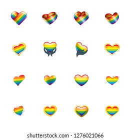 Vector a rainbow flag waving on white background