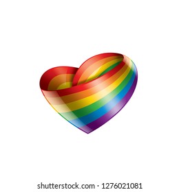 Vector a rainbow flag waving on white background
