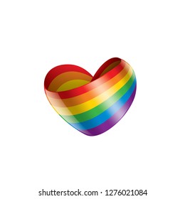 Vector a rainbow flag waving on white background