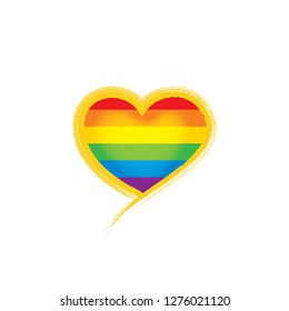 Vector a rainbow flag waving on white background