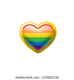 Vector a rainbow flag waving on white background