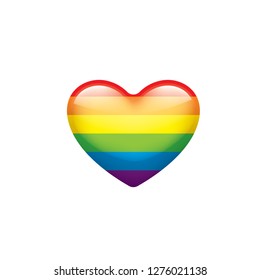 Vector a rainbow flag waving on white background