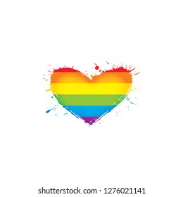 Vector a rainbow flag waving on white background