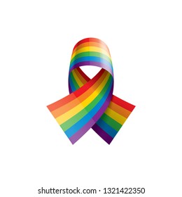 Vector a rainbow flag waving on white background
