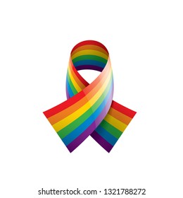 Vector a rainbow flag waving on white background