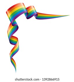 Vector a rainbow flag waving on white background