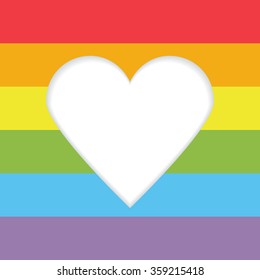 Vector rainbow gay heart background template