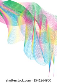 Vector rainbow geometric. Elegance glowing neon light grid with space for text. vertical banner. White background