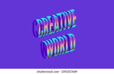 vector rainbow gradient font composition