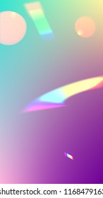 Vector Rainbow Gradient with Sunshine Glare.  Iridescent Background. Holographic Light Glitch Effect.
 
 Trendy Hologram Vector Background. Mesh Holographic Foil. Creative Festive Backdrop. 
