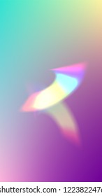 Vector Rainbow Gradient with Sunshine Glare.  Iridescent Background. Holographic Light Glitch Effect. Creative Festive Backdrop. 
Mesh Holographic Foil. Trendy Hologram Vector Background.
