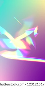 Vector Rainbow Gradient with Sunshine Glare.  Iridescent Background. Holographic Light Glitch Effect.
 Creative Festive Backdrop. 
Mesh Holographic Foil. Trendy Hologram Vector Background.
