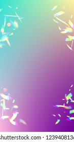 Vector Rainbow Gradient with Sunshine Glare.  Iridescent Background. Holographic Light Glitch Effect. Trendy Hologram Vector Background. Mesh Holographic Foil. Creative Festive Backdrop. 
