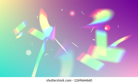 Vector Rainbow Gradient with Sunshine Glare.  Iridescent Background. Holographic Light Glitch Effect.