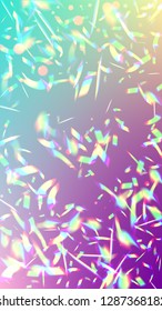 Vector Rainbow Gradient with Sunshine Glare.  Iridescent Background. Holographic Light Glitch Effect. Trendy Hologram Vector Background. Mesh Holographic Foil. Creative Festive Backdrop. 
