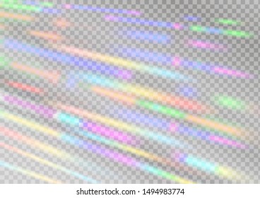 Vector Rainbow Gradient with Sunshine Glare. Mesh Holographic. Trendy Hologram Vector Background