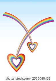 Vektor Regenbogen Herz Konzept. Farbe Valentinstag Illustration.