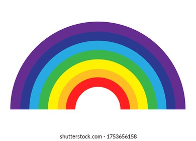 Vector rainbow icon. Cartoon style illustration. Image of a multi-colored arc after rain.