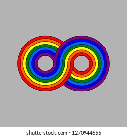 Vector Rainbow Infinity Loop Symbol Illustration