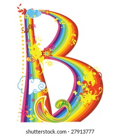 Vector rainbow letter for design