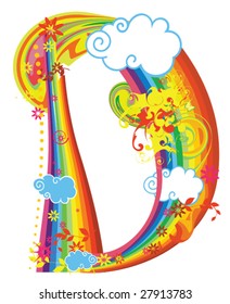 Vector rainbow letter for design