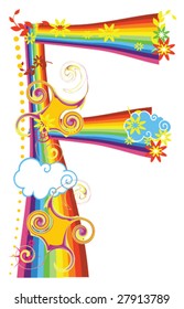 Vector rainbow letter for design