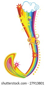 Vector rainbow letter for design