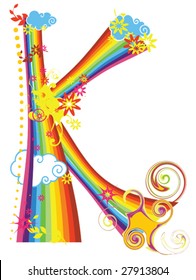 Vector rainbow letter for design