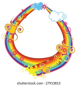 Vector rainbow letter for design