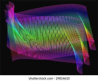 Vector Rainbow Line Art Waves