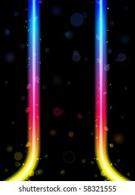 Vector - Rainbow Lines Border with Sparkles and Swirls.