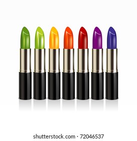 Vector rainbow lipsticks