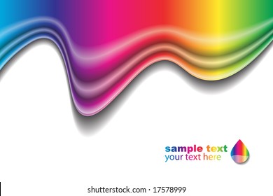 Vector - Rainbow liquid forming a wave. No gradient mesh used.