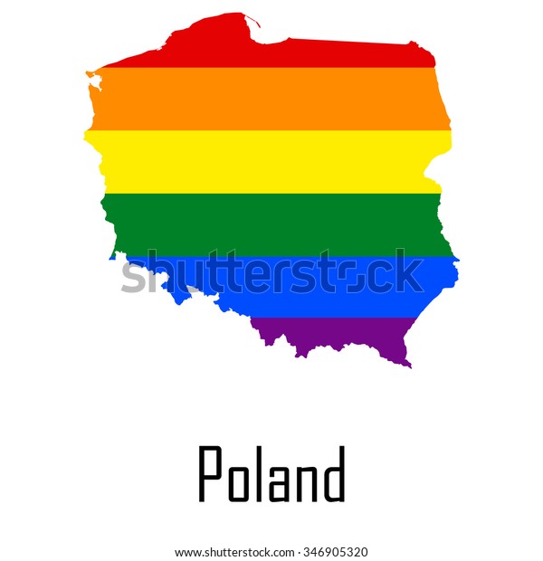 Vector Rainbow Map Poland Colors Lgbt Stock Vector Royalty Free 346905320