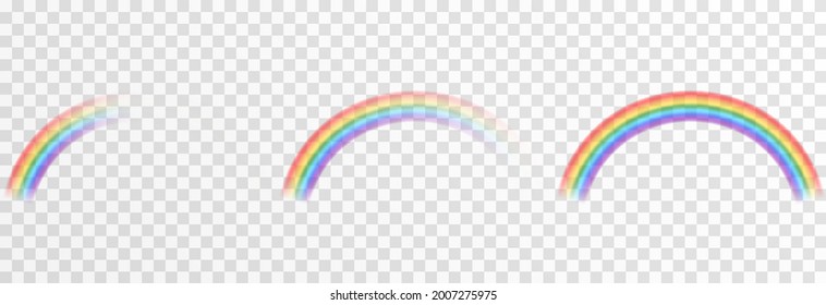 Vector rainbow on isolated transparent background. Effect after rain. Rainbow PNG.