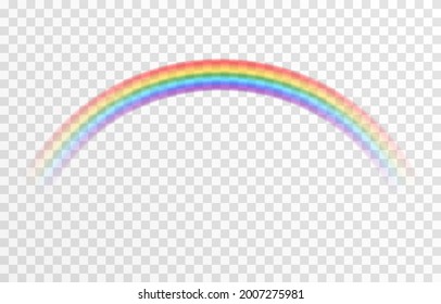 Vector Rainbow On Isolated Transparent Background. Effect After Rain. Rainbow PNG.