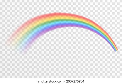 Vector Rainbow On Isolated Transparent Background. Effect After Rain. Rainbow PNG.