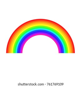 Vector rainbow on white background. Light spectrum.