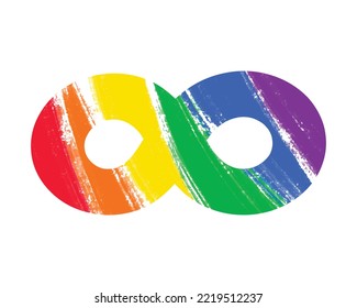 vector rainbow paint stroke textured, colorful stripes in color of LGBT community. Artistic watercolor hand drawn brush background template, design element for Pride Month, LGBTQ celebration